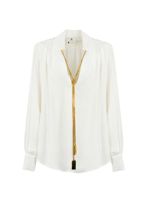 Blusa in georgette avorio e collana Elisabetta Franchi | CA09346E2360